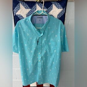 Izod Men's Turquoise Short Sleeve Shirt
